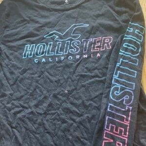 Hollister Black Shirt with Gradient Logo